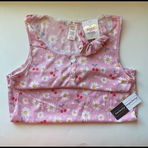 Perfectly imperfect women floral crop top with scrunchies size 1X new with tags - Picture 5 of 5